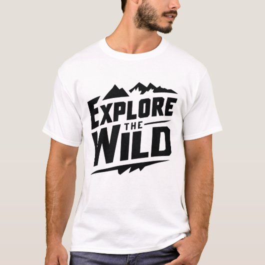 Ontdek het wilde ontwerp op een wit T-shirt (Voorkant)