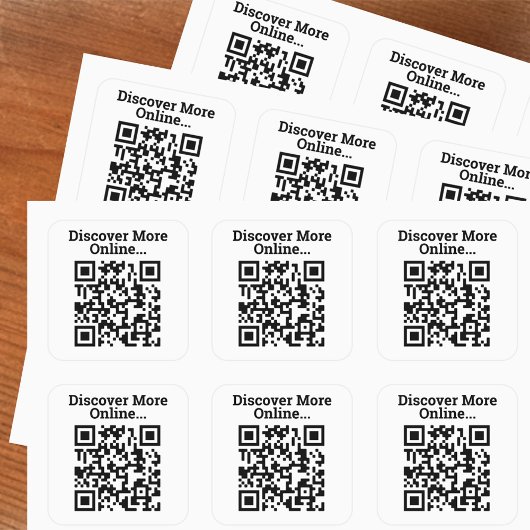 Ontdek meer Online QR Code Design Large Vierkante Sticker