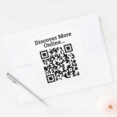 Ontdek meer Online QR Code Design Large Vierkante Sticker (Envelop)