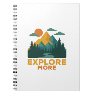 Ontdek meer – Retro Mountain & Forest Adventure Notitieboek