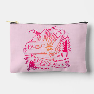 Ontdek meer roze Camper Van Mountain Natuur Lover Etui