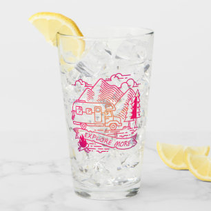 Ontdek meer roze Camper Van Mountain Natuur Lover Glas