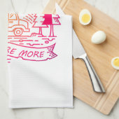 Ontdek meer roze Camper Van Mountain Natuur Lover Theedoek (Quarter Fold)