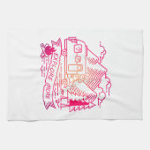Ontdek meer roze Camper Van Mountain Natuur Lover Theedoek (Horizontaal)