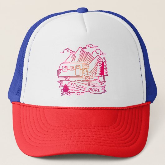 Ontdek meer roze Camper Van Mountain Natuur Lover Trucker Pet (Voorkant)