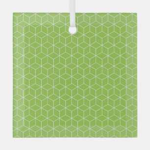 Ontdek moderne optische illusies met kubuspatroon glas ornament