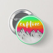 Ontdek Mountain Scene waterverf Ronde Button 5,7 Cm (Voorkant /achterkant)