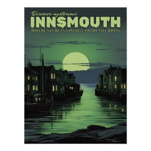 Ontdek mysterieuze Innsmouth Perfect Poster (Voorkant)