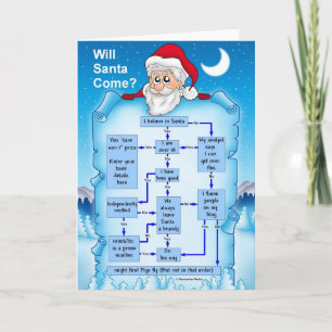 Ontdek of de kerstman dit jaar op bezoek komt feestdagen kaart