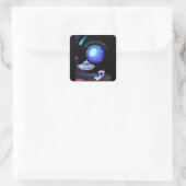 Ontdek Oneindigheid Vierkante Sticker (Tas)