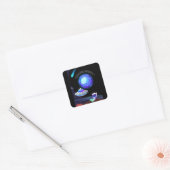 Ontdek Oneindigheid Vierkante Sticker (Envelop)