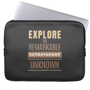 Ontdek opmerkelijke extravagante onbekende quote laptop sleeve