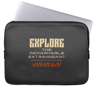 Ontdek opmerkelijke extravagante onbekende quote laptop sleeve