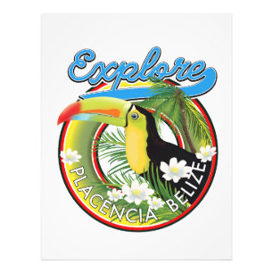 Ontdek Placencia Belize reislogo Foto Afdruk