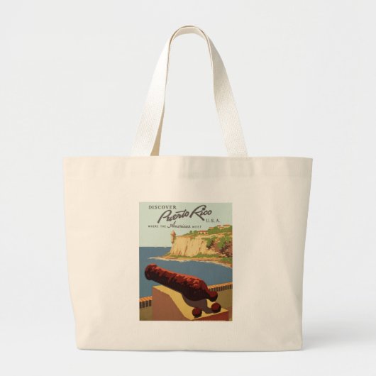 Ontdek Puerto Rico Grote Tote Bag (Voorkant)
