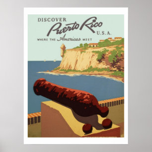  ontdek Puerto Rico - reisposter voor WPA Poster