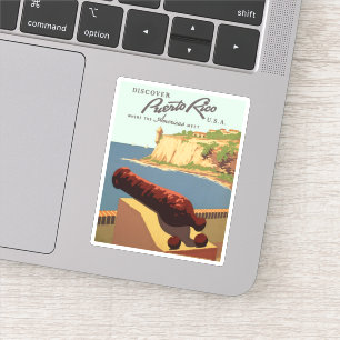  ontdek Puerto Rico WPA-reizen Sticker