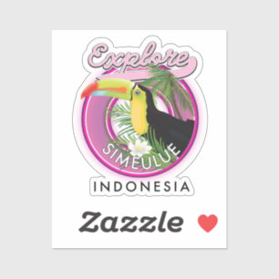 Ontdek Simeulue Indonesia logo. Sticker