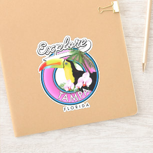 Ontdek Tampa Florida retro logo Sticker