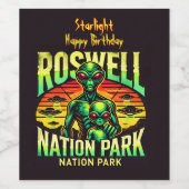Ontdek UFO Lore bij Roswell! Wijn Etiket (Enkel label)