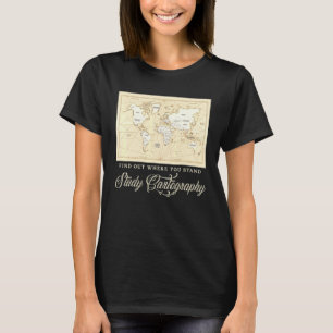 Ontdek waar je staat Leer Cartografie T-shirt