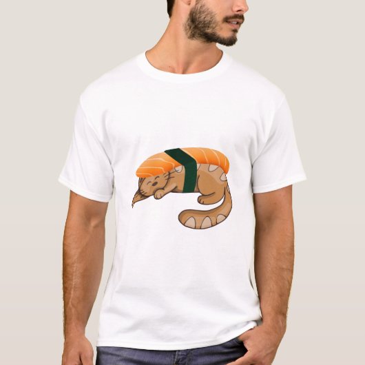 Ontdek Whimsical Sushi Cats: Omarm plezier eigenzi T-shirt (Voorkant)