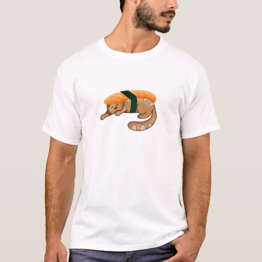 Ontdek Whimsical Sushi Cats: Omarm plezier eigenzi T-shirt (Voorkant)