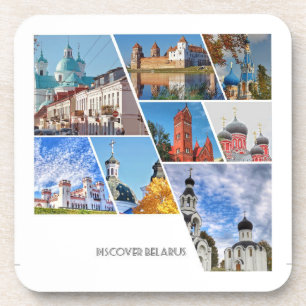 Ontdek Wit-Rusland Collage Architecture Onderzette Bier Onderzetter
