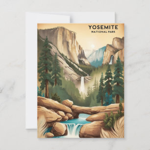 Ontdek Yosemite National Park: het majestueuze par Briefkaart