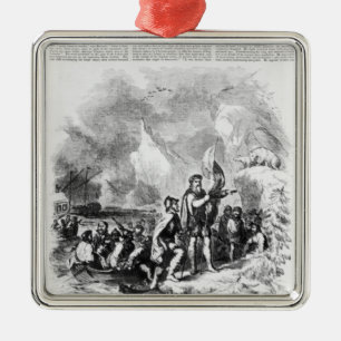 Ontdekking van Amerika door John en Sebastian Metalen Ornament