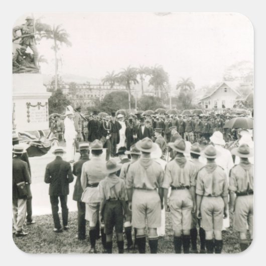 Ontdekking van de herdenking van de oorlog vierkante sticker (Voorkant)