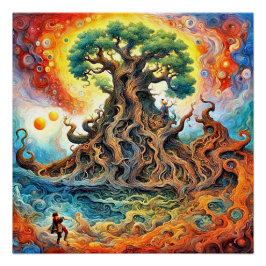 Ontdekkingsreiziger ontdekt mythische boom perfect poster