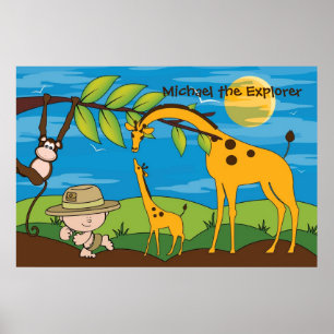 Ontdekkingsreiziger op een Oerwoud Safari Kinder R Poster