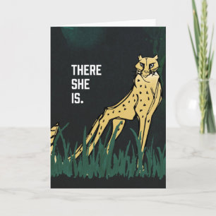 Ontemde cheetah daar is ze Wenskaart Bedankkaart