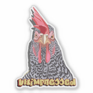 Ontevreden Barred Rock Hen Sticker