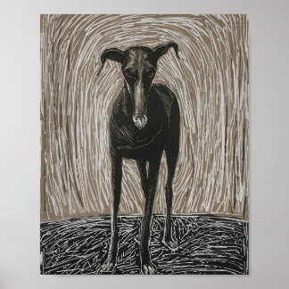 Ontgordde Ziel: Modern Expressionistische Hondenku Poster