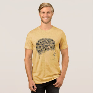 Ontgrendel je geest -  phrenology hersenen Tri-Blend shirt