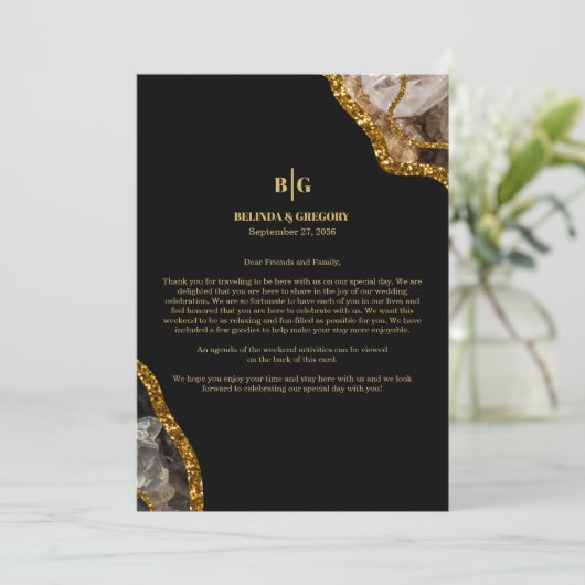 Onthaal reisroute voor Black & Gold Agate Geode We Programma (Staand voorkant)