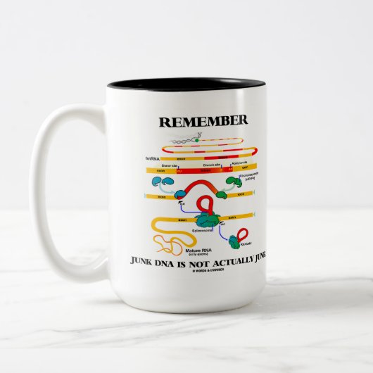 Onthoud dat het DNA van Junk niet echt Junk is Tweekleurige Koffiemok (Links)