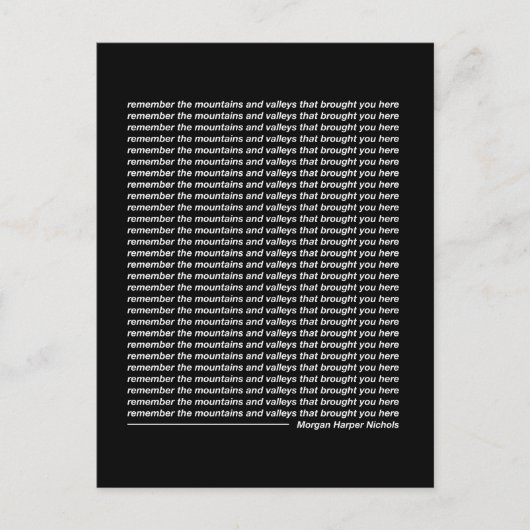 Onthoud de bergen en dalen briefkaart (Voorkant)