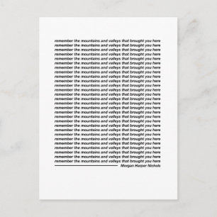 Onthoud de bergen en dalen briefkaart