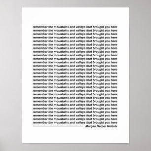 Onthoud de bergen en dalen poster