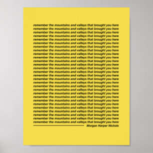 Onthoud de bergen en dalen poster