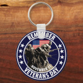 Onthoud de dag van de Veteranen Sleutelhanger (Voorkant)