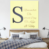 Onthoud de dag van Sabbat Christelijk Canvas Afdruk (Insitu (Slaapkamer))