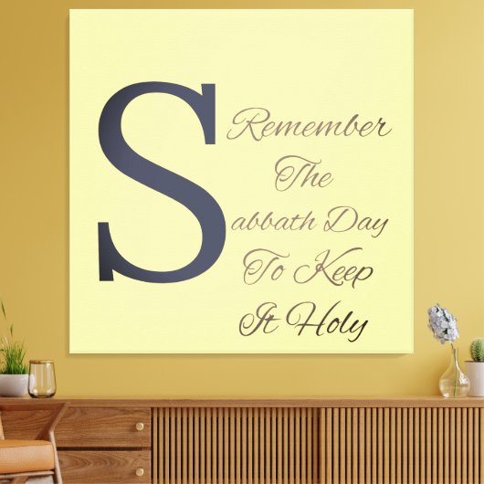 Onthoud de dag van Sabbat Christelijk Canvas Afdruk (Insitu (Woonkamer))