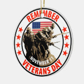 Onthoud de dag van Veteranen Keramisch Ornament (Links)