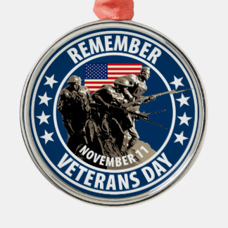 Onthoud de dag van Veteranen Metalen Ornament
