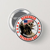 Onthoud de dag van Veteranen Ronde Button 5,7 Cm (Voorkant /achterkant)