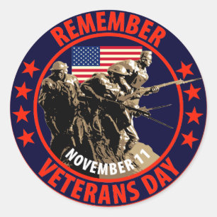 Onthoud de dag van Veteranen Ronde Sticker